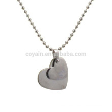 Personalized Blank Stainless Steel 2 Piece Heart Necklace